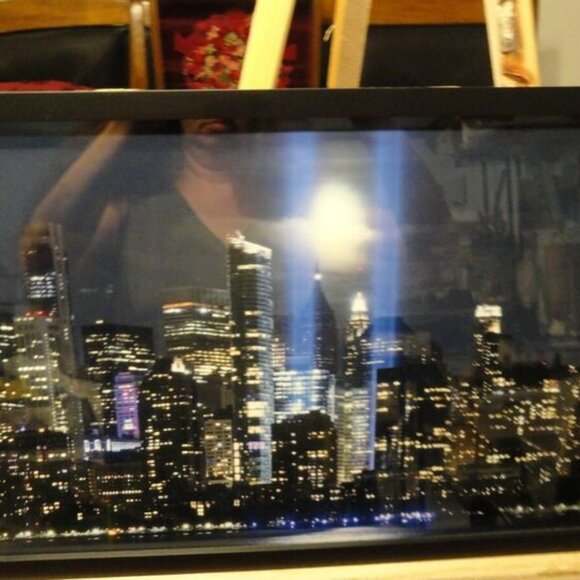 sz18x12 FRAMED 9/11 SEPTEMBER 11 NEVER FORGET TWIN TOWERS...